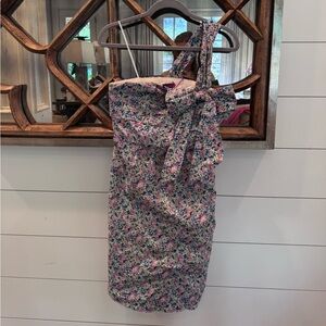 J. Crew Floral One-Shoulder Midi Dress